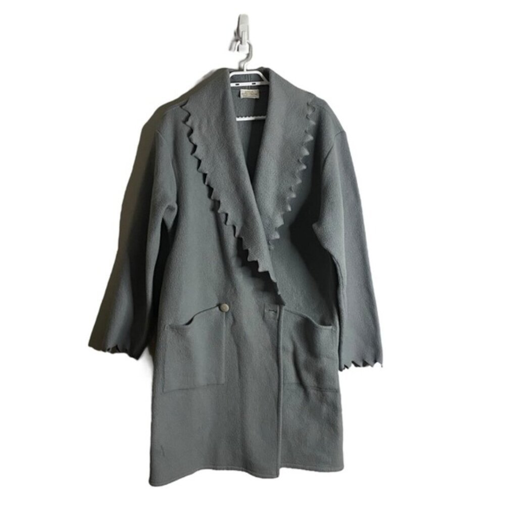 Linda Lundstrom Women's Vintage Blue Knit Evening Coat